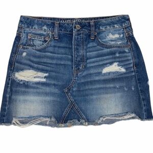 American Eagle Outfitters Destructed Jean Skirt 4